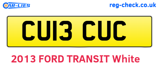 CU13CUC are the vehicle registration plates.