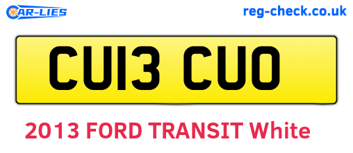 CU13CUO are the vehicle registration plates.