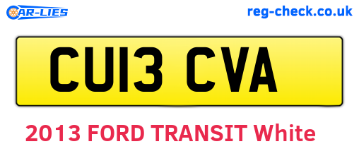 CU13CVA are the vehicle registration plates.
