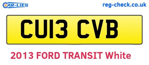 CU13CVB are the vehicle registration plates.