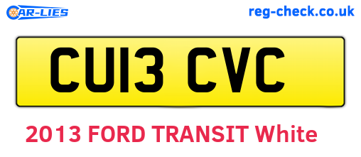 CU13CVC are the vehicle registration plates.