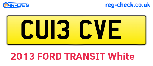 CU13CVE are the vehicle registration plates.