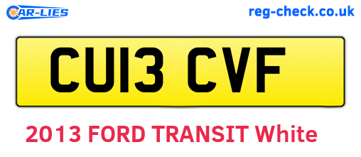 CU13CVF are the vehicle registration plates.