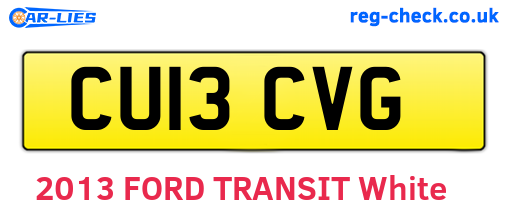 CU13CVG are the vehicle registration plates.