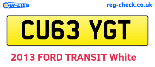 CU63YGT are the vehicle registration plates.