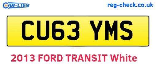CU63YMS are the vehicle registration plates.