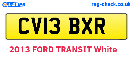 CV13BXR are the vehicle registration plates.