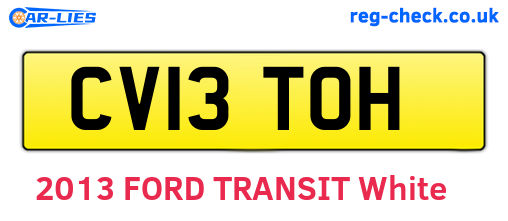 CV13TOH are the vehicle registration plates.