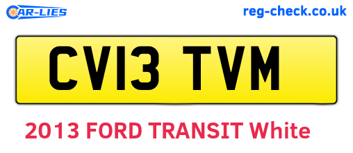 CV13TVM are the vehicle registration plates.