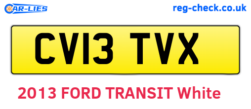 CV13TVX are the vehicle registration plates.