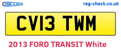 CV13TWM are the vehicle registration plates.
