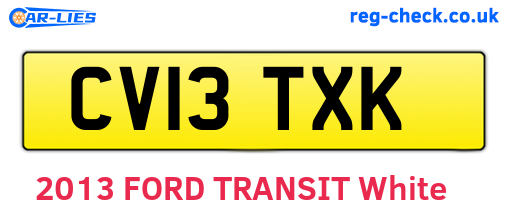 CV13TXK are the vehicle registration plates.