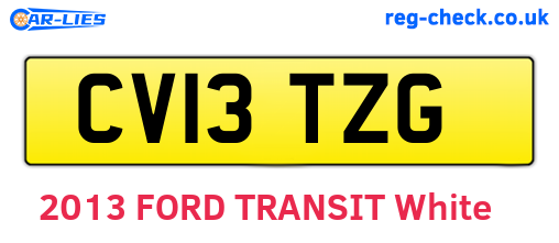 CV13TZG are the vehicle registration plates.