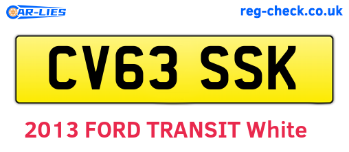 CV63SSK are the vehicle registration plates.
