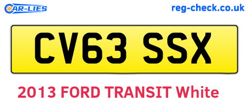 CV63SSX are the vehicle registration plates.