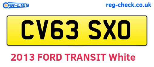 CV63SXO are the vehicle registration plates.