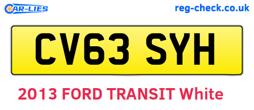 CV63SYH are the vehicle registration plates.