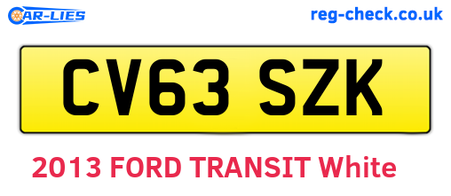 CV63SZK are the vehicle registration plates.