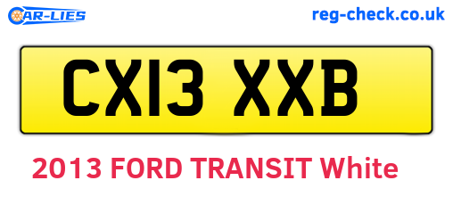 CX13XXB are the vehicle registration plates.