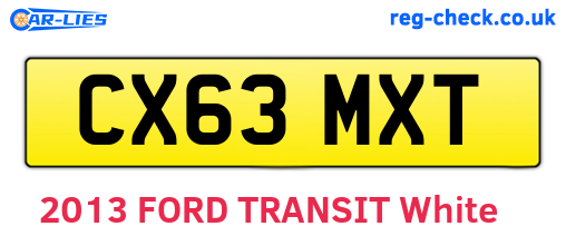 CX63MXT are the vehicle registration plates.