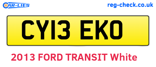 CY13EKO are the vehicle registration plates.