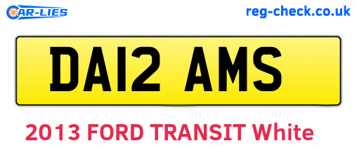 DA12AMS are the vehicle registration plates.