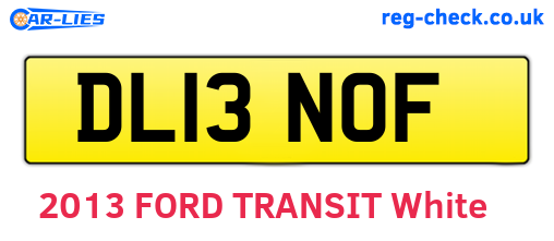 DL13NOF are the vehicle registration plates.