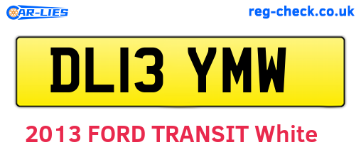 DL13YMW are the vehicle registration plates.