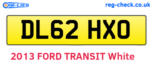 DL62HXO are the vehicle registration plates.