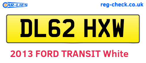 DL62HXW are the vehicle registration plates.