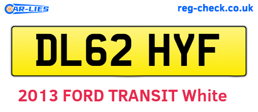 DL62HYF are the vehicle registration plates.