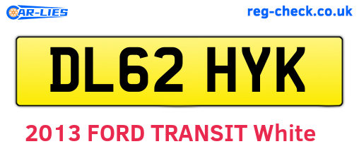 DL62HYK are the vehicle registration plates.