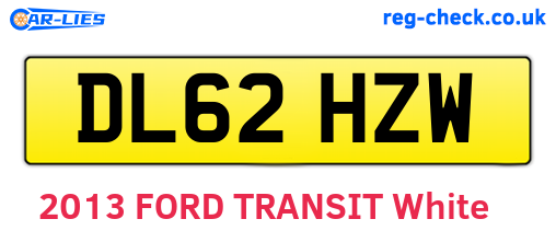 DL62HZW are the vehicle registration plates.