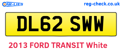 DL62SWW are the vehicle registration plates.