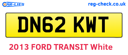 DN62KWT are the vehicle registration plates.