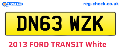 DN63WZK are the vehicle registration plates.