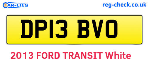 DP13BVO are the vehicle registration plates.