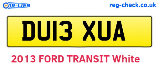 DU13XUA are the vehicle registration plates.