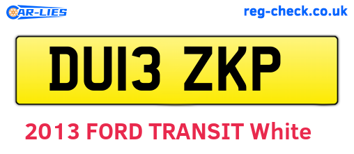 DU13ZKP are the vehicle registration plates.