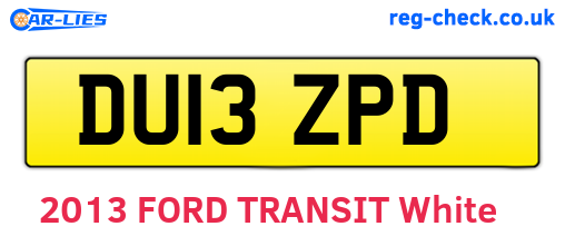 DU13ZPD are the vehicle registration plates.