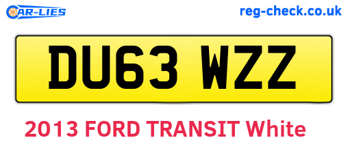 DU63WZZ are the vehicle registration plates.