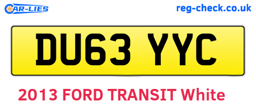 DU63YYC are the vehicle registration plates.