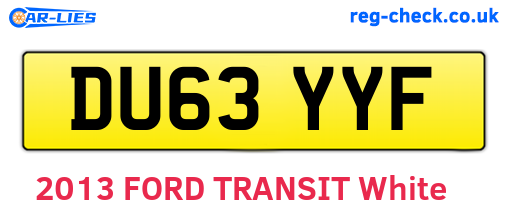 DU63YYF are the vehicle registration plates.