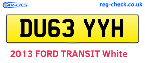 DU63YYH are the vehicle registration plates.
