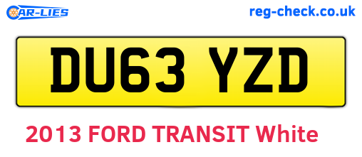 DU63YZD are the vehicle registration plates.