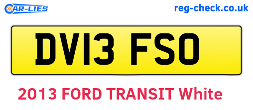 DV13FSO are the vehicle registration plates.