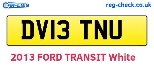 DV13TNU are the vehicle registration plates.