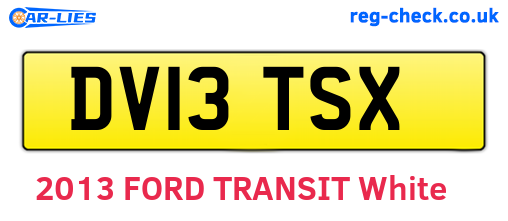 DV13TSX are the vehicle registration plates.