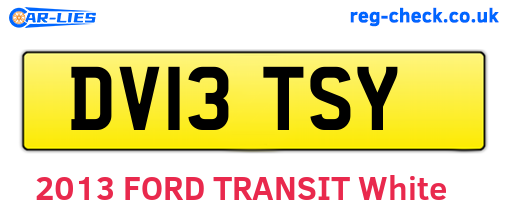 DV13TSY are the vehicle registration plates.