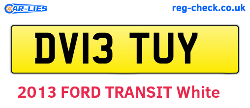 DV13TUY are the vehicle registration plates.